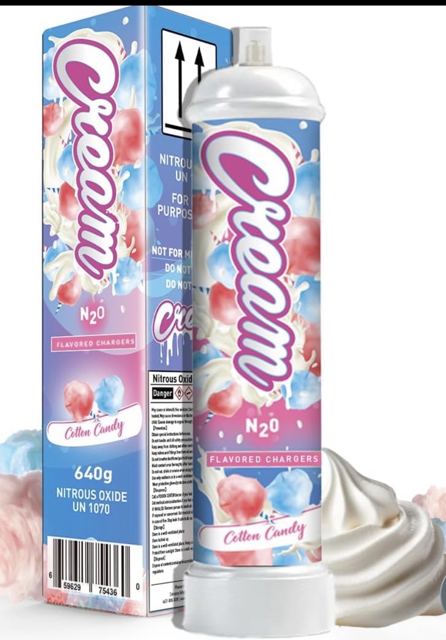 Flavored N2O chargers cotton candy