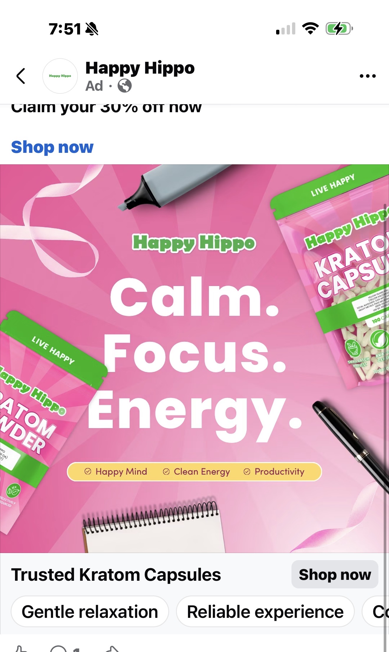 Happy Hippo back-to-school ad
