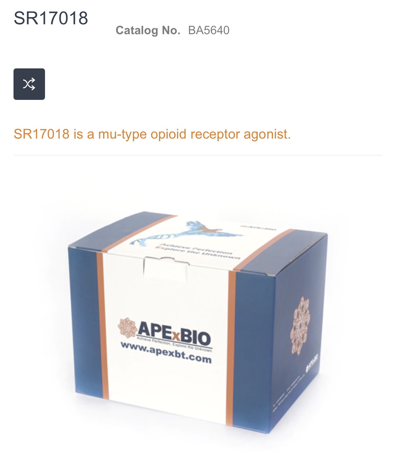 SR17018 catalog label mu-type opioid receptor agonist