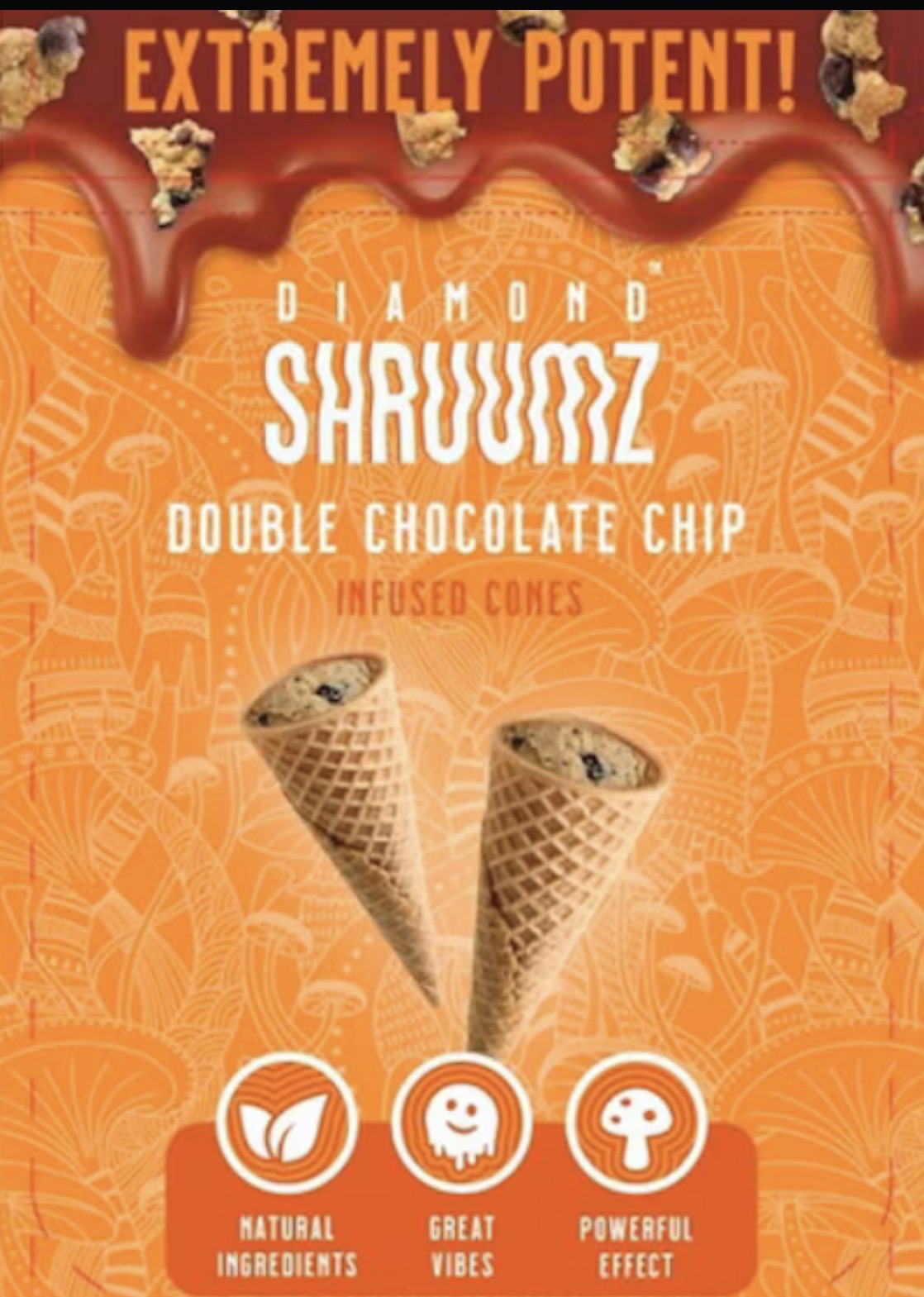 Diamond Shruumz Double Chocolate Chip Infused Cones