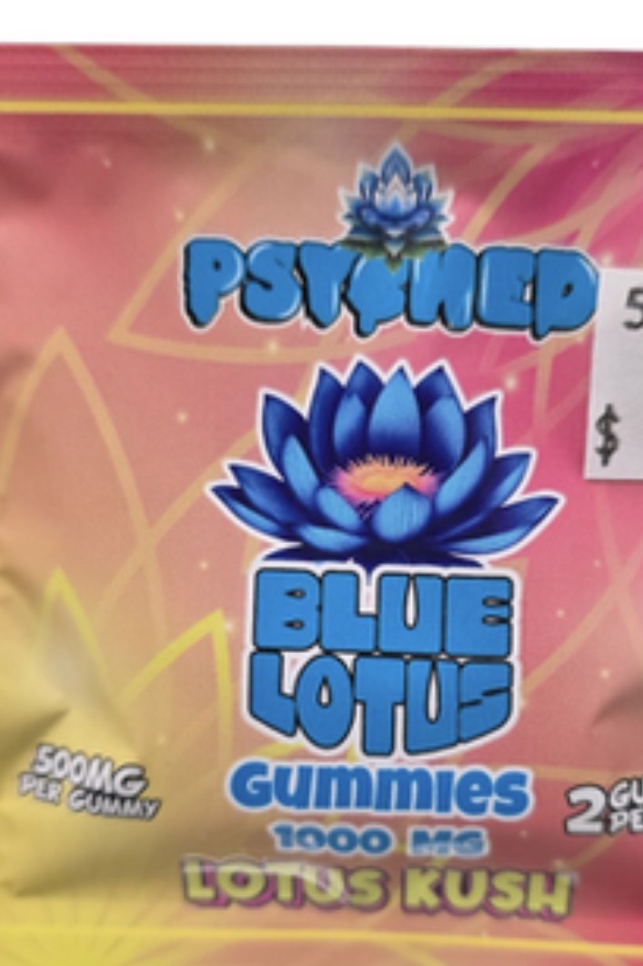 Psyched Blue Lotus gummies and Lotus Kush product