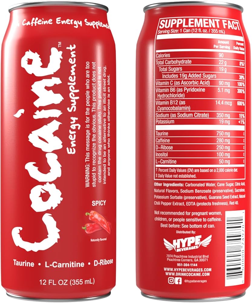 Cocaine energy drink can